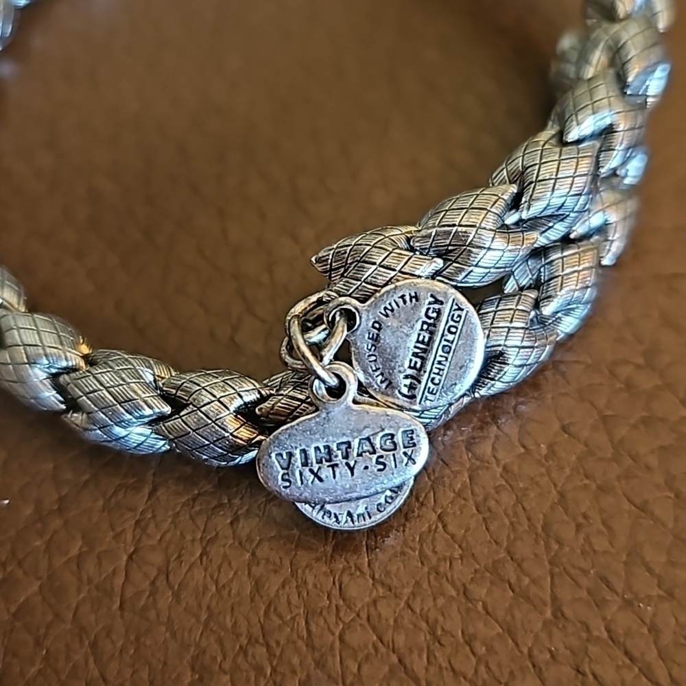 ALEX and ANI Silver Vintage 66 Braided Wrap Bracelet - Picture 5 of 6